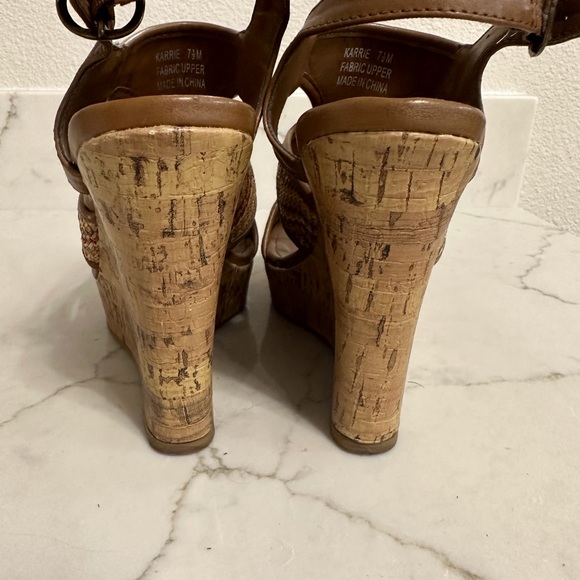 Sbicca of California Womens 4" Wedge Cork Sandals Size 7.5 Brown Multicolor - Picture 5 of 6